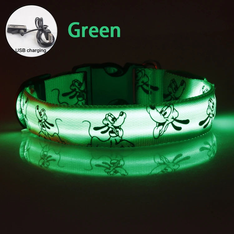 Adjustable LED Dog Collar Light USB Rechargeable Night Safety Luminous Glowing Collar Perro For Big Dogs Cat Necklace Accessorie