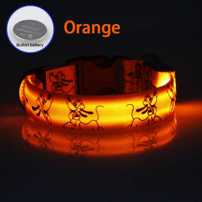 Adjustable LED Dog Collar Light USB Rechargeable Night Safety Luminous Glowing Collar Perro For Big Dogs Cat Necklace Accessorie