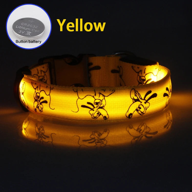 Adjustable LED Dog Collar Light USB Rechargeable Night Safety Luminous Glowing Collar Perro For Big Dogs Cat Necklace Accessorie