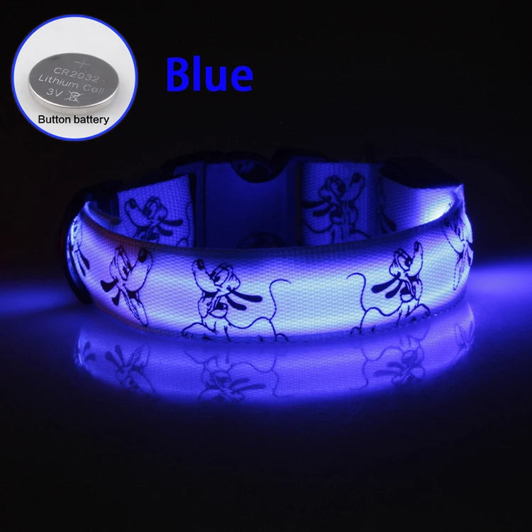 Adjustable LED Dog Collar Light USB Rechargeable Night Safety Luminous Glowing Collar Perro For Big Dogs Cat Necklace Accessorie