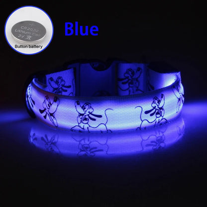Adjustable LED Dog Collar Light USB Rechargeable Night Safety Luminous Glowing Collar Perro For Big Dogs Cat Necklace Accessorie