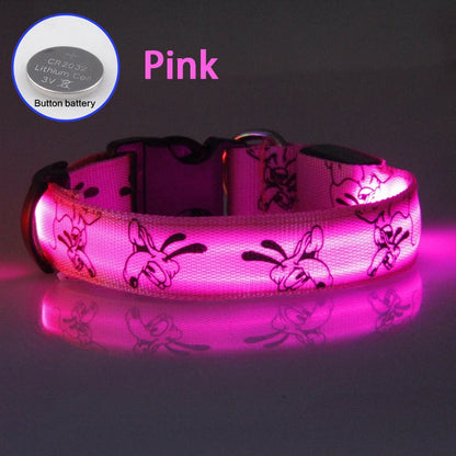Adjustable LED Dog Collar Light USB Rechargeable Night Safety Luminous Glowing Collar Perro For Big Dogs Cat Necklace Accessorie