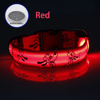Adjustable LED Dog Collar Light USB Rechargeable Night Safety Luminous Glowing Collar Perro For Big Dogs Cat Necklace Accessorie